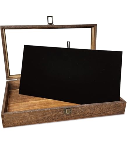 Amazon｜MOOCA 木製ガラストップジュエリーディスプレイケース