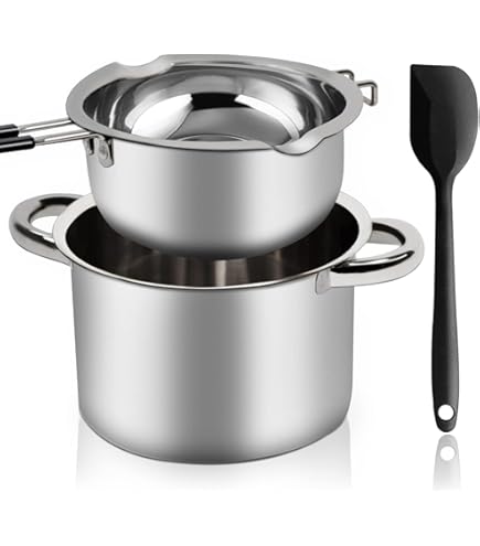 Marsheepy Double Boiler Set - 2.3QT Melting Bowl & 3.63QT Pot For Chocolate & Candy Making