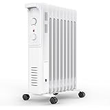Joy Pebble ヒーター オイルヒーター 1200W 8畳対応 ダイヤル式 500W/700W/1200W 3段階切替 温度調節機能 1.92mコード キャスター付き 操作簡単 転倒自動オフ 過熱保護 冬対策 家庭用 業務用 日本語取扱説明書 