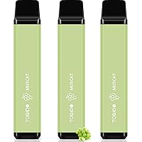電子タバコ 使い捨て VAPE 7500回吸引可能 マスカット 3本セット プレミアムフレーバー 大容量 爆煙 水蒸気タバコ メンテナンス不要 ビタミン入り ニコチン・タールなし ベイプ オートスイッチ O2Plus型 TORIDO