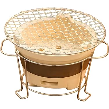 更に値下げしました！大型七輪 楽天市場】焼き網つき 本格珪藻土 丸型七輪 OF7RO 9号 丸27cm 丸アミ