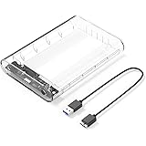 ORICO 3.5インチ HDD ケース USB3.0 ドライブケース SATA3.0接続 5Gbps転送 3.5" HDD対応 16TBまで 電源アダプター付 静電気防止 PC材料 工具不要 透明ケース
