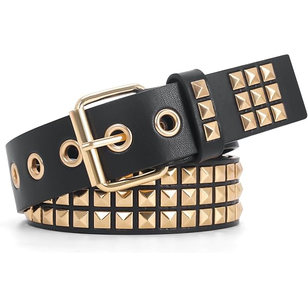 Olutacot 4 Piece Studded Rivet Double Grommet Belt Set  display picture 2