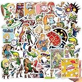 For ゼルダの伝説 ステッカーパック クール ビニール防水ゲームステッカー 50枚 ノートパソコン 荷物 車 スケートボード オートバイ 自転車用デカール グラフィティパッチ (For ゼルダの伝説)