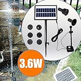 9 V 3.6W 太陽光発電 DC ブラシレスポンプ水庭園の風景を白色 LED で噴水