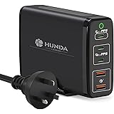 245W USB C Charger,HUNDA GaN PD Fast Charger 5 Ports USB Charger Portable Charging Station Support PD3.1/PPS/QC4+/QC3.0 Compa