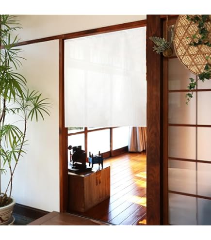 【サイズ:丈90 cm x 幅85 cm (1枚組)】のれん 無地 シンプル ナ Amazon｜のれん工房 のれん 無地 シンプル ホワイト ナチュラル 店舗用