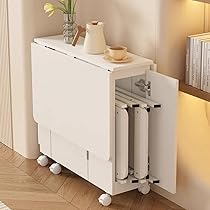 Amazon｜Yumcute ダイニングテーブル 折りたたみ 幅120cm 伸縮