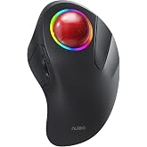 Nulea M505B ワイヤレス トラックボールマウス RGBローラーボール 人差し指操作 5段階DPI調整可 充電式 大容量バッテリー 進む/戻るボタン搭載 人間工学設計 3台接続対応 精密 スムーズ操作 PC ノートパソコン iPad Mac 
