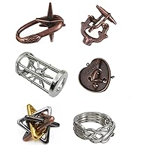 Amazon | 知恵の輪 5点セット メタルパズル 難易度6～2 頭の体操 脳