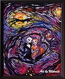 uhomateジャックサリー・Jack and Sally Nightmare BeforeクリスマスVincent van Gogh starry nightポスターホームキャンバス壁アート記念ギフ