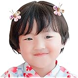 OTAKUMARKET 七五三 髪飾り 成人式 振袖 浴衣 和装 つまみ細工 髪 飾り 着物 髪飾り 袴 卒業式 結婚式 セット 三歳 七歳 女の子 ガールズ 5タイプ 4カラー (Dタイプ蝶2個 (ピンク))