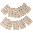 [uxcell] ブラジャー延長ホック 調整ホック 3段 2ホック ブラエクステンダー 女性用 淡いアプリコット-3 3段2フック 10個