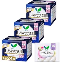 Amazon.co.jp: ロリエ しあわせ素肌 特に多い夜用 羽つき 35cm 8コ入×3
