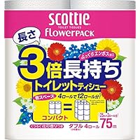スコッティ フラワーパック 3倍長持ち トイレット4ロール 75mダブル