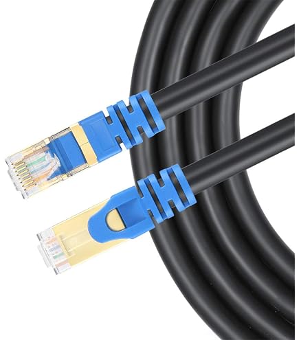 Outdoor Ethernet Cable 15ft Exterior Cat7, Phizli Shielded Grounded UV