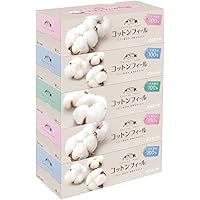 エリエール 箱ティシュー コットンフィール 150組×5箱 パルプ100%