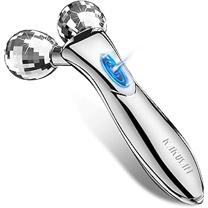 KAKUSAN 美容ローラー Y字型 充電不要 防水 マイクロカレント (シルバー)