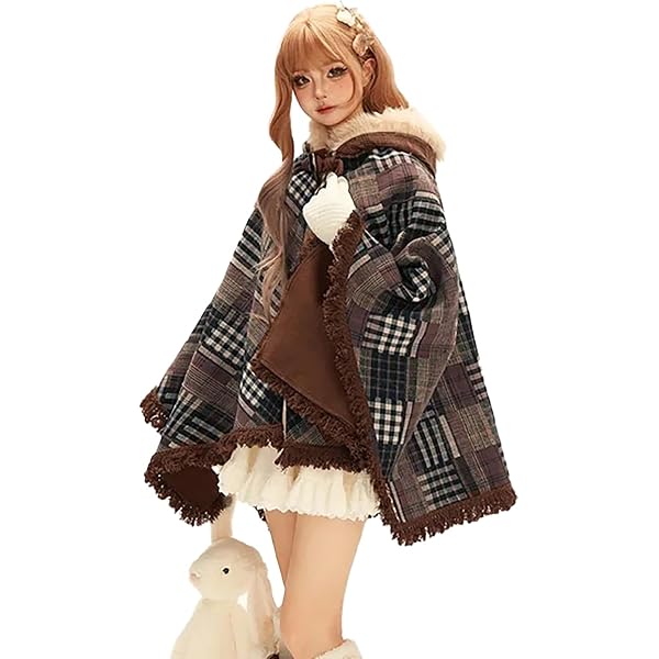Amazon | [Jundakara] フード付き ケープ コート レディース かわいい