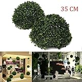 35 cm プラスチック製人工トピアリー草ボールリーフ効果ボール結婚式園芸装飾をかけ