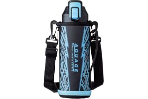 【食洗機対応】アトラス 水筒 600ml 保冷 子供 直飲み スポーツドリンク対応 カバー付き 真空断熱 ワンタッチ アクアージュ ADBT-Q604IBL