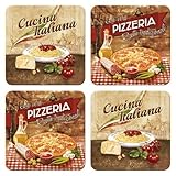 イタリア料理コースターセット – メタル/ Cork – 46024 by Nostalgic Art