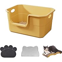 Amazon | 猫トイレ大型オープンタイプの猫トイレは、飛び散りを