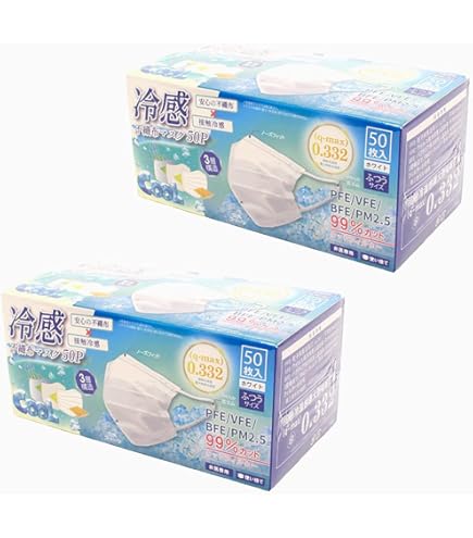 Amazon.co.jp: ヒロコーポレーション 冷感不織布マスク 50枚入り