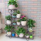 花スタンド屋内 手作りのヴィンテージブロンズ金属4つの関係の植物スタンドフラワーシェルフのディスプレイシェルフ (色 : B)