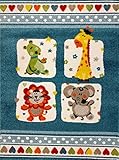 KC CUBS Boy and Girl Bedroom Modern Decor Area Rug and Carpet Collection For Kids and Children Blue 