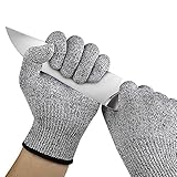 Tiean Aペアカット性手袋食品グレードレベル5保護作業切断 ブラック