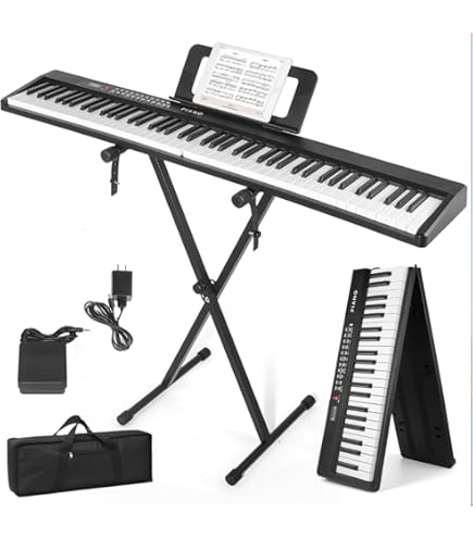 Amazon | YOPIN 電子ピアノ 88鍵盤 スタンド付き MIDI対応 129種音色