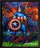 uhomateスーパーヒーローキャプテンアメリカ壁装飾Vincent van Gogh starry nightポスターホームキャンバス壁アート記念ギフトベビーギフト子供部屋装飾用リビングルーム壁装飾