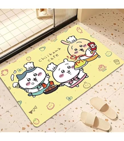 ちいかわバスマット4枚セット❕ Amazon | ちいかわ バスマット 足拭きマット お風呂マット 大判 ソフト