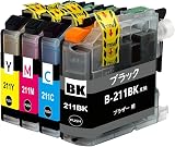 LC211-4PK 4色セット ブラザー 用 互換 インク DCP-J567N DCP-J562N MFC-J907DN DCP-J963N DCP-J968N MFC-J837DN MFC-J737DN DCP-J767N MFC-J737DWN MFC-J997DN MFC-J730DN MFC-J830DN MFC-J900DN)
