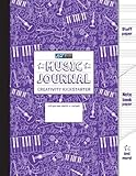 Music Journal and Creativity Kickstarter (Purple): Staff Paper, Manuscript Paper, Notebook Paper for Notes Lyrics and Music, Songwriting, Creative Pages, Music Students, Music Lovers, Lyric Diary, Journal, Meridee Winters Music Method (8.5x11) (80 Pages)