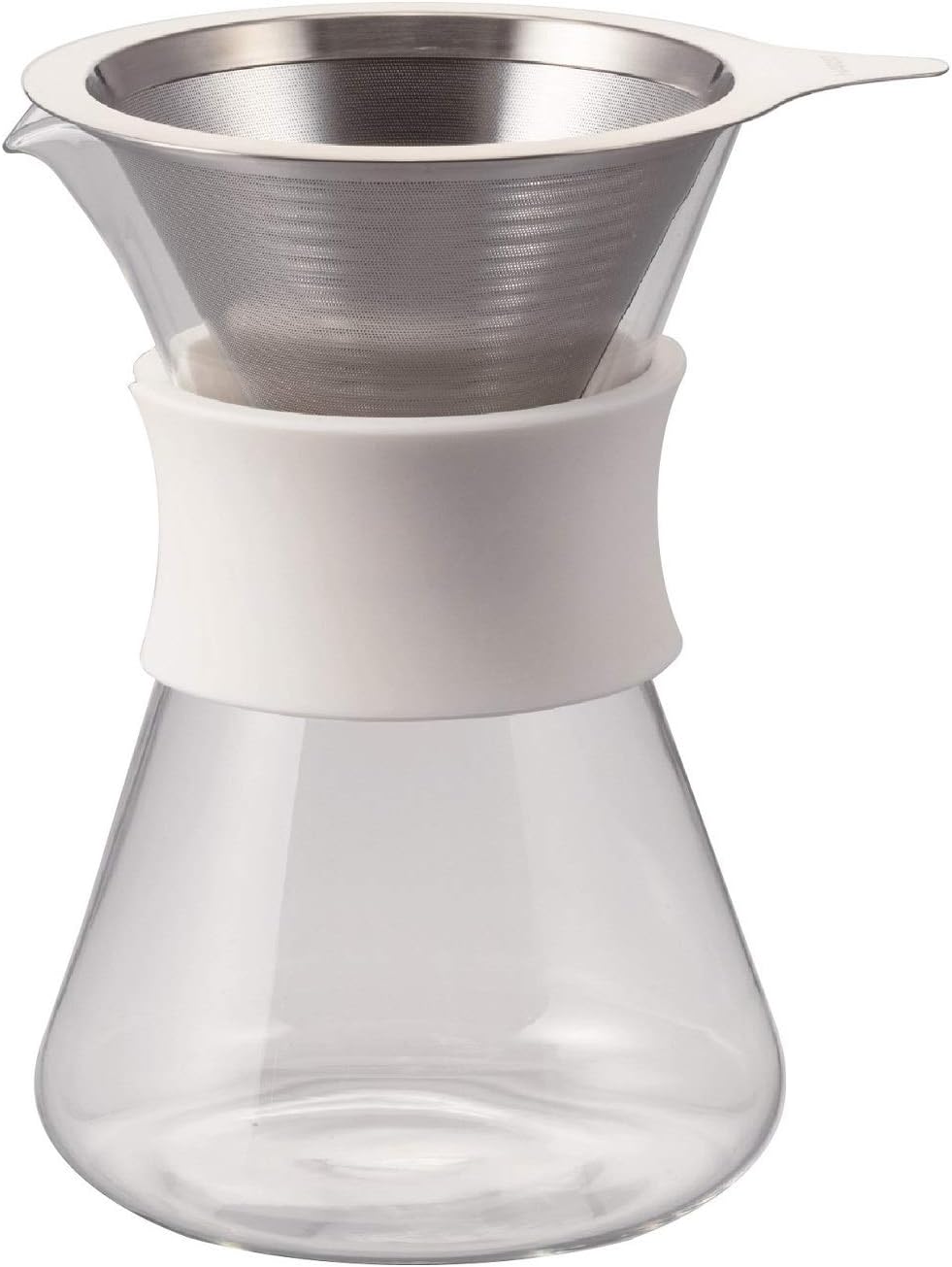 HARIO(ハリオ) ガラスコーヒーメーカー Glass Coffee Maker 実用400ml ホワイト ドリッパー デカンタセット バンド付き S-GCM-40-W