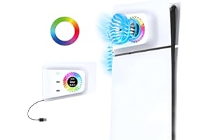 新型 PS5 Slim用冷却ファン 自動温度検知【新登場-Tomistan】 2023新型PS5 Slim用アクセサリー 側面放熱 3風速調整可能 USB 3.0付き RGBカラフルな 照明モード 効率的な冷却システム 雰囲気作り PS5 Slim本
