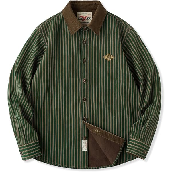 Amazon.co.jp: [karaku] 2種類チェック柄選べる 起毛感ツイードシャツ