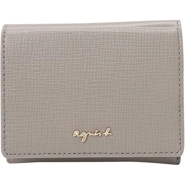 未使用　アニエスベー　agnes b. レザー三つ折り財布　グレー　ミニ財布 7j-8r8z-tvnz-01.jpg