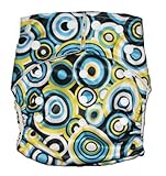 Bamboo Pocket Snaps Cloth Diaper/ Nappy - OS - CIRCLES PRINT (Includes 2 Inserts) by BubuBibi [並行輸入品