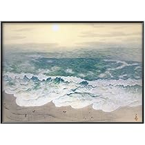 横山 大観、海に因む十題・山に因む十題、希少な額装用画集画、新品額装付 1_横山大観-《山に因む十題の