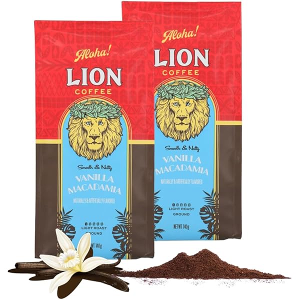 Amazon.co.jp: ライオンコーヒー バニラマカダミア 198g×3個(粉