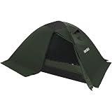 ESNBIA テント 2人用 4シーズンテント 軽量 コンパクト 二重層 スカート付き アウトドアテント キャンプ 登山 ツーリング ドーム 高通気性 メッシュスクリーン 防風防水 日本語説明書 グリーン