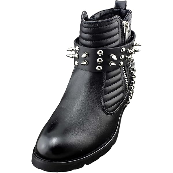 Amazon | Cybergoth スパイクレザーブーツストラップ ペア チェーン