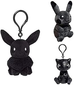 Amazon Co Jp 黒ピカチュウレザーバッグペンダントぬいぐるみぬいぐるみキーホルダーポケモンアニメクリスマス子供用15cm おもちゃ