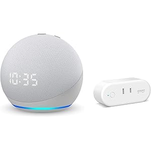 【新型】Echo Dot (エコードット) 第4世代 - 時計付きスマートスピーカー with Alexa、グレーシャー…