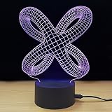 テーブルランプ3D創造性光る抽象的なLEDナイトライトベッドルームベッドサイドランプホリデーギフト,Purple