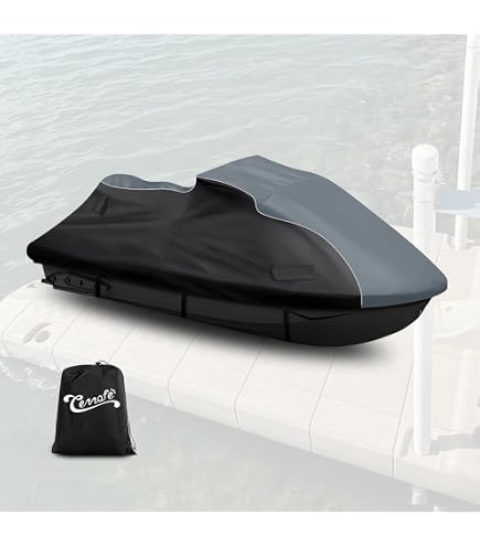 thumbnail image 2 of 295100722 Trailerable PWC Cover For Sea-Doo GTS, GTI, GTI SE, GTI Limited (2011-2019) - Anti-UV Black/Grey Polyester 2 of 4