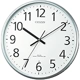 リズム(RHYTHM) 掛け時計 電波時計 オフィス 屋内用 静音 連続秒針 シルバー Φ36×4.5cm オフィス用品 事務所 シチズン CITIZEN 8MYA39-019